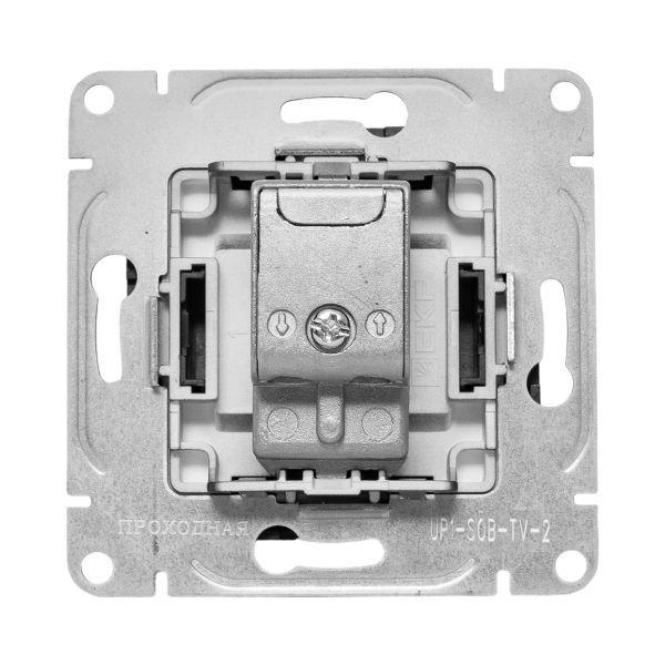 Розетка телевизионная проходная TV СП Эпика механизм черн. EKF UP1-SOB-TV-2