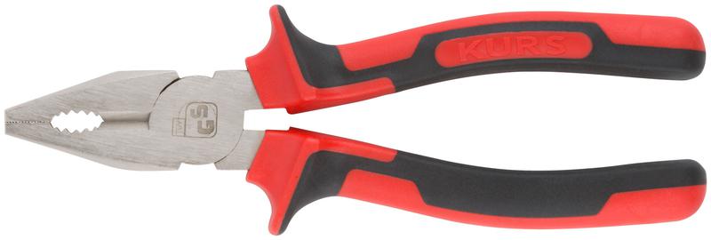 Плоскогубцы комбинированные "Тренд" 180мм двухцветные прорезиненные ручки хром-никелевое покрытие КУРС 47565