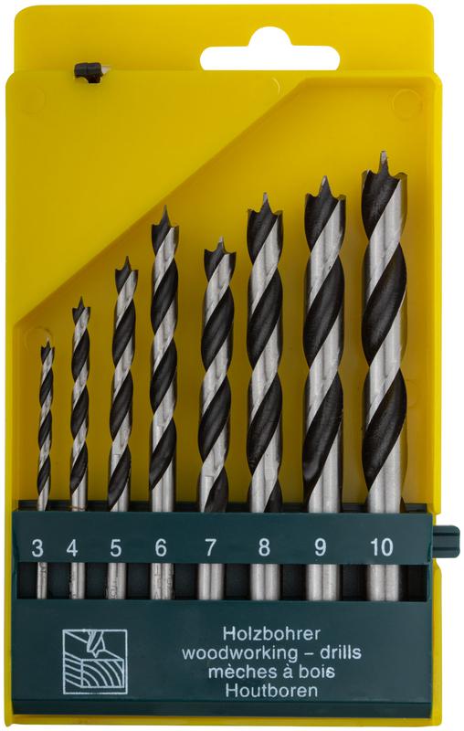 Набор сверл по дереву CrV Профи пластиковый бокс 8шт (3-4-5-6-7-8-9-10мм) FIT 36100