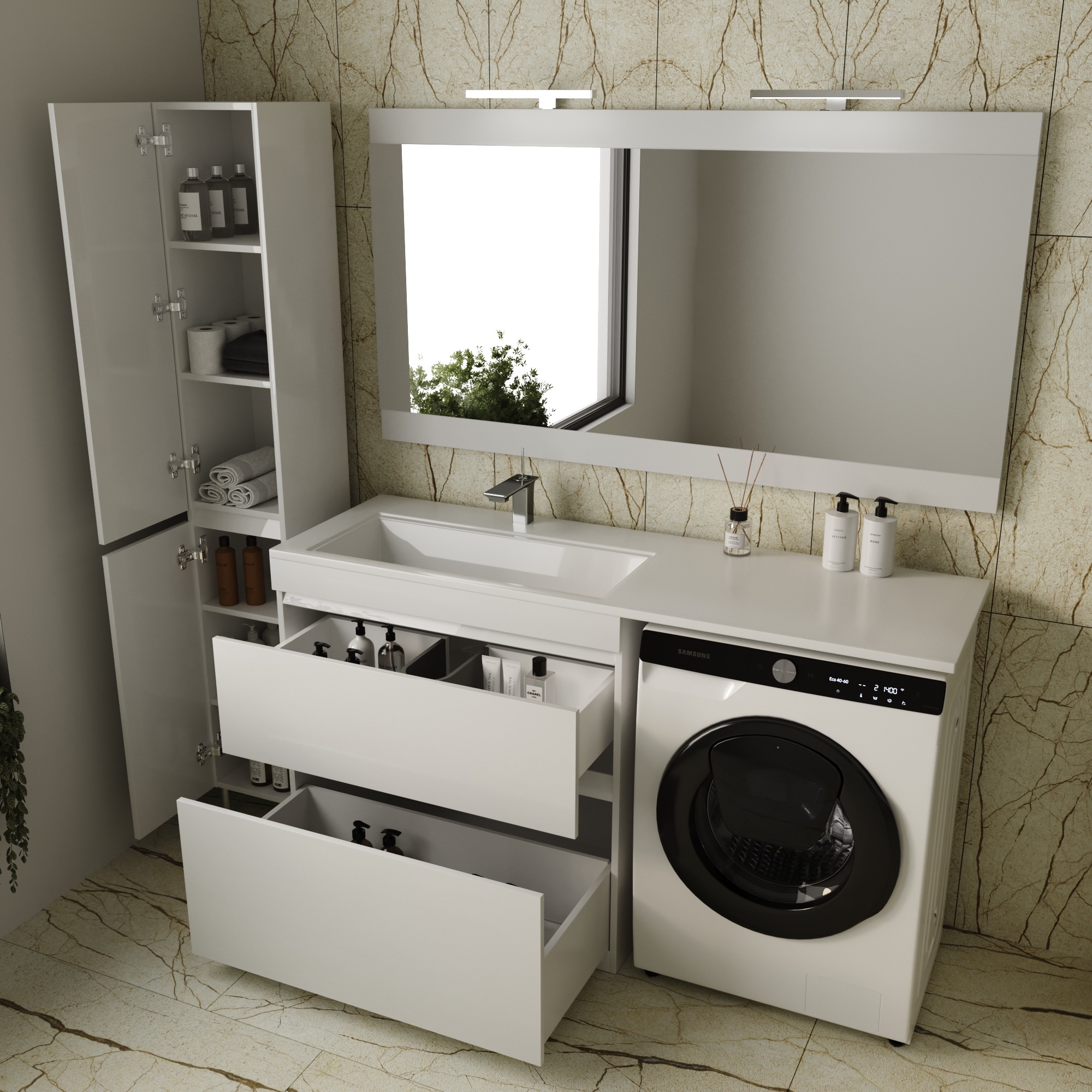 Зеркало "Даллас 150", Люкс белое