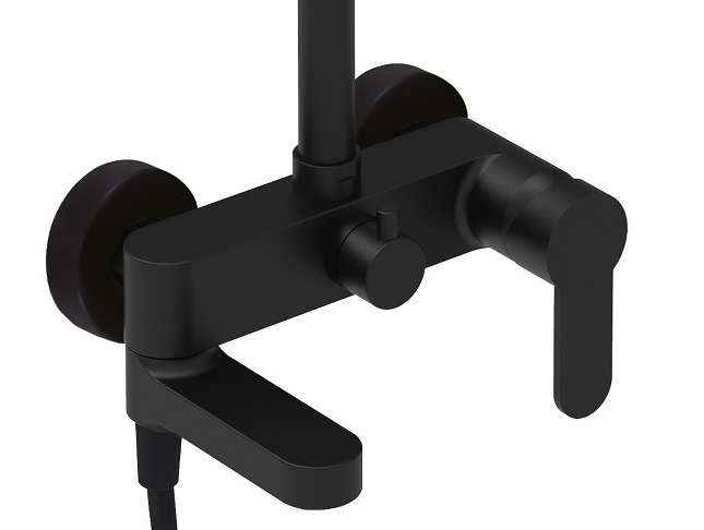 Колонна для душа телескопич. Blu излив-дивертор, чёрный матовый Paffoni