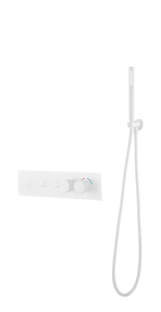 Смеситель FUSION TERMO с ручным душем MATT WHITE