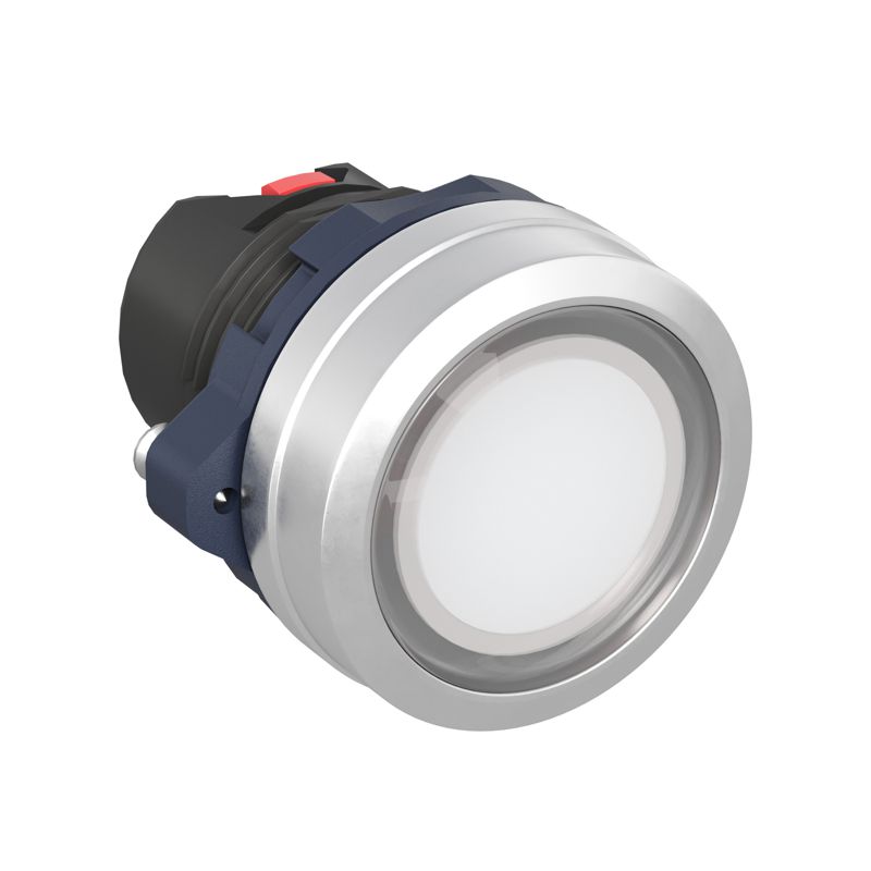 Головка кнопки плоская с фиксацией алюм. кольцо прозр. бел. DKC M22P-FLLWA