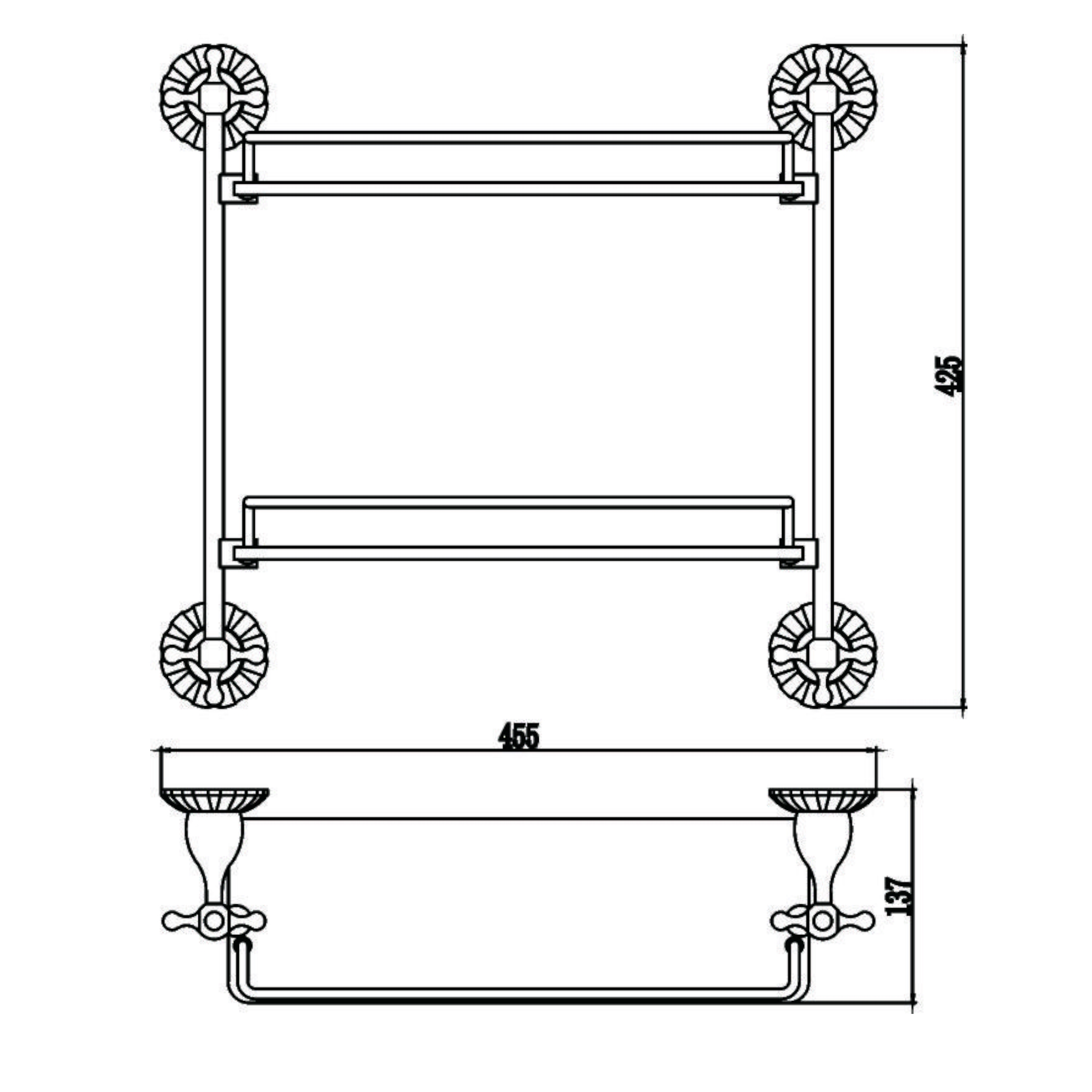 Полка стеклянная Savol S-08922C, бронза