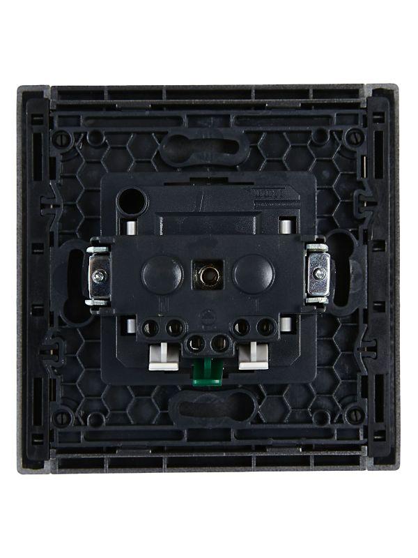 Розетка СП FORTE&PIANO FP514 16А с заземл. без защ. шторок безвинт. крепл. сталь IEK FP-R11-16-1-K46