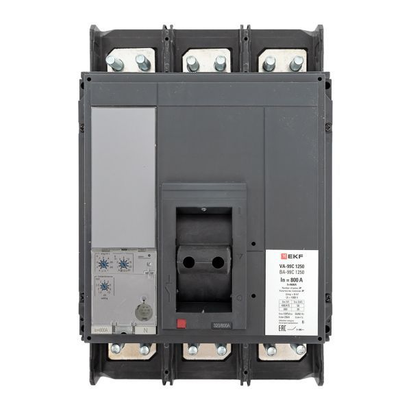 Выключатель автоматический 3п 1250/800А 50кА ВА-99C Compact NS PROxima EKF mccb99C-1250-800
