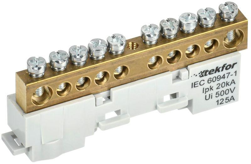 Шина L "фаза" неизол. на универс. держ. 8х12-10-Ср TEKFOR IEK TF-NN20-10-DL-K03
