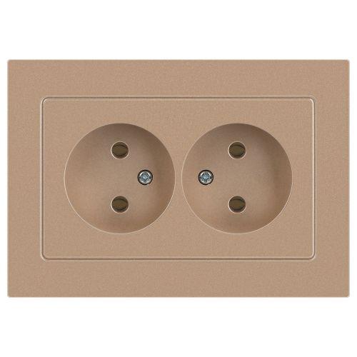 Розетка 2-м СП Accent 6-204-04 16А IP20 250В 2P AL/CU шампань Intro Б0063462