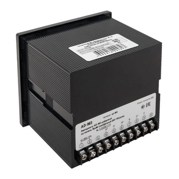 Амперметр цифровой AD-963 3ф на панель 96х96 EKF ad-963