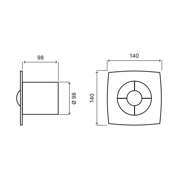 Вентилятор BETTOSERB с обратным клапаном, распорными лепестками, цвет белый