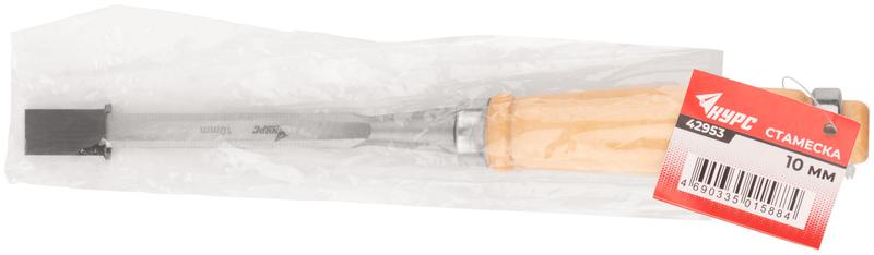 Стамеска 10мм деревянная ручка КУРС 42953