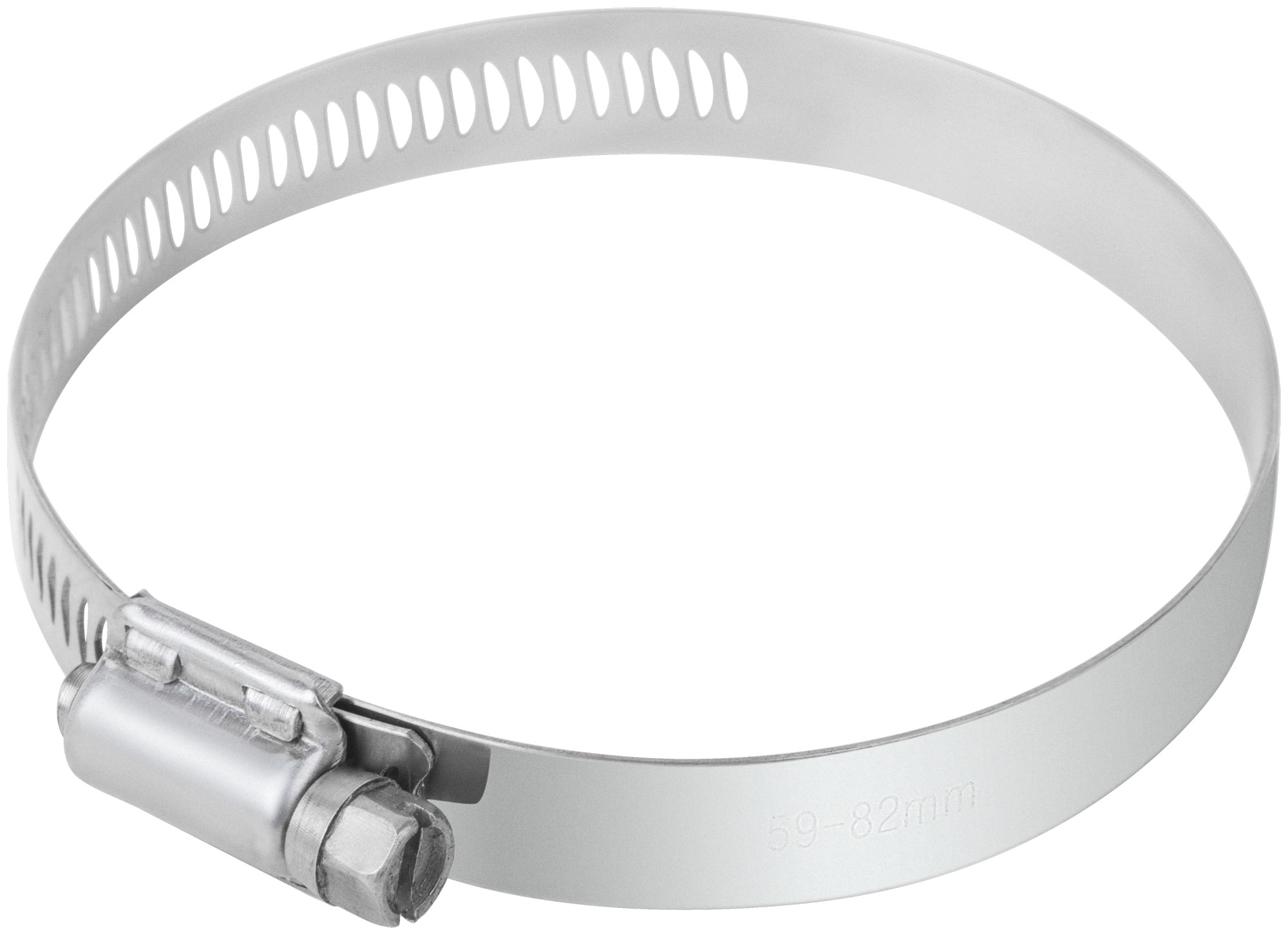 Хомут обжимной просечной, ширина 12,7 мм, нерж.сталь  59-82 мм