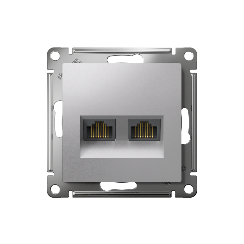 Розетка компьютерная 2-м AtlasDesign RJ45 кат.5E механизм алюм. SE ATN000385