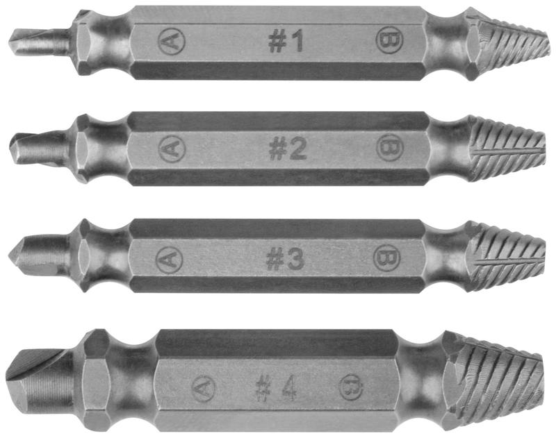 Набор экстракторов двусторонних профи сталь S2 4шт FIT 36452