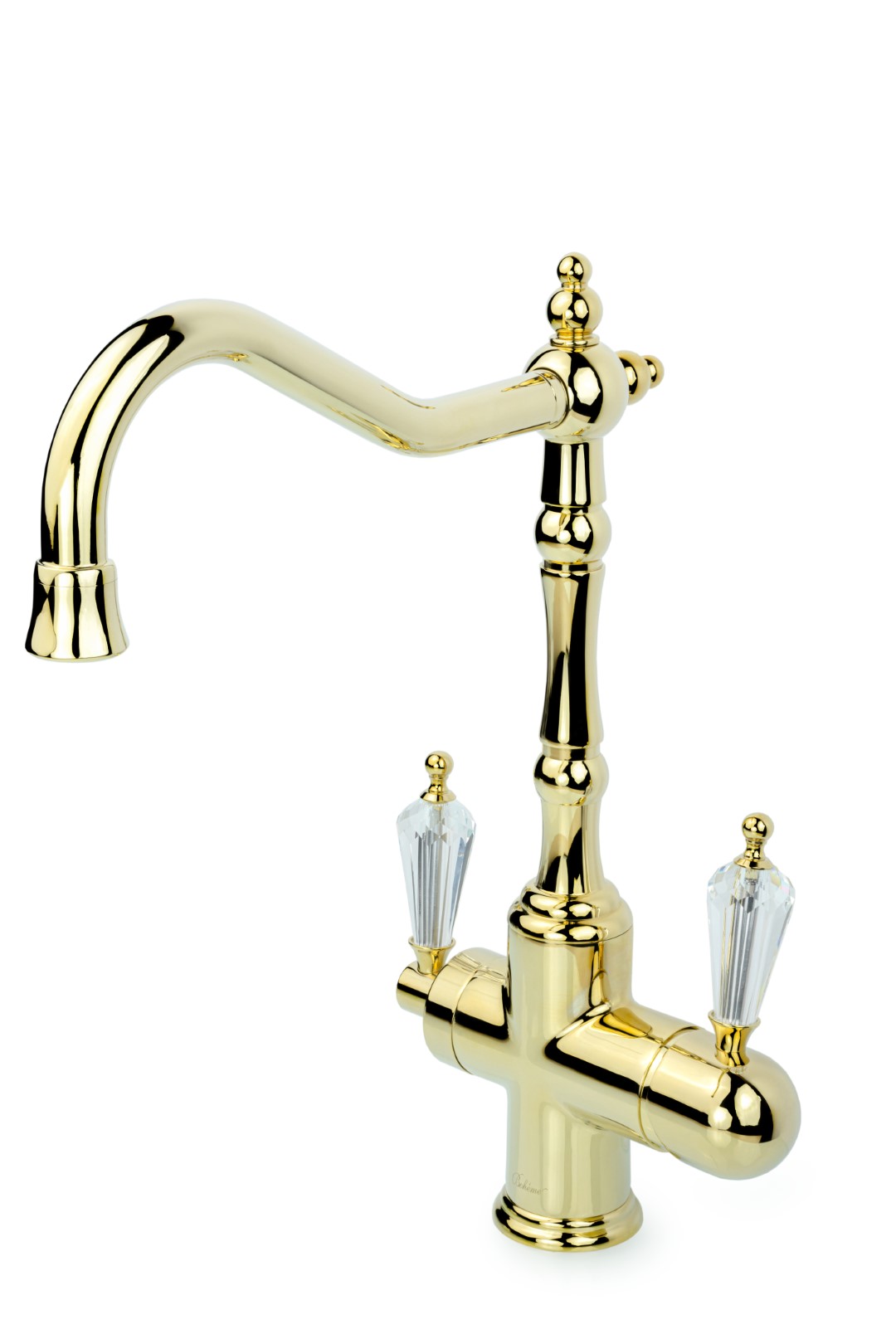 Смеситель для кухни с краном TRADIZIONALE ORO с кристаллом SW