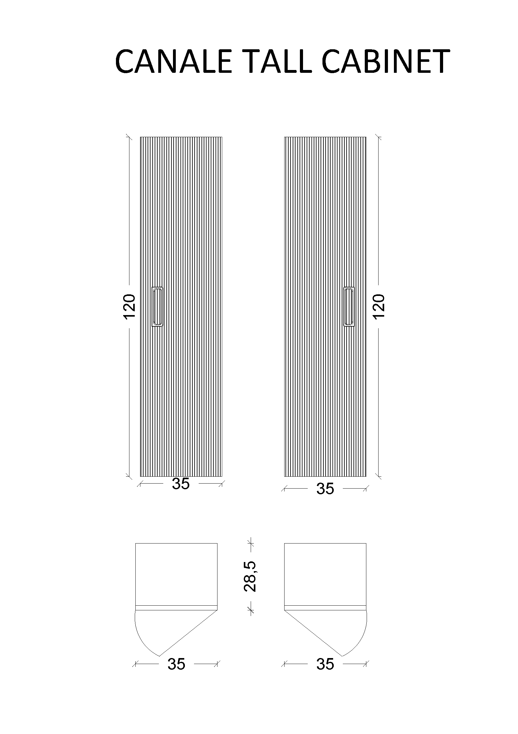 Пенал Canale черный+хром без ножек