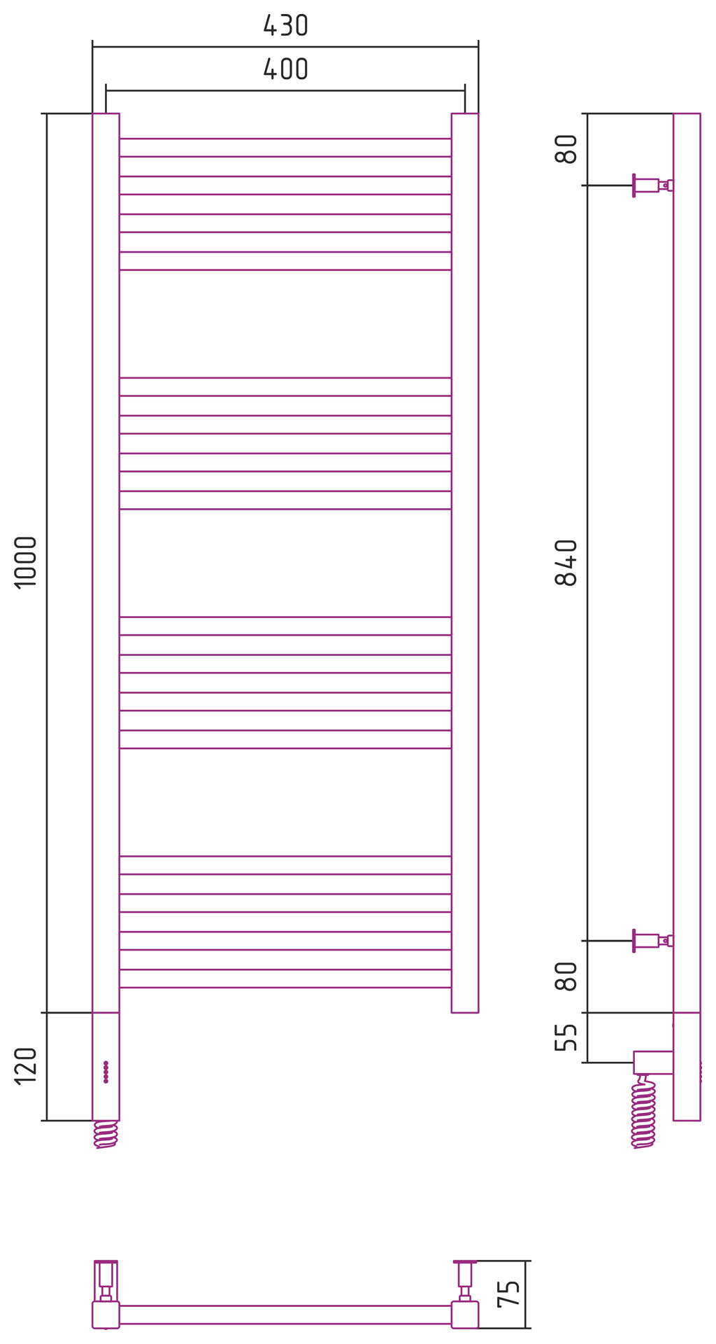 РЭБ "МОДУС 3.0" 1000х400 / МЭМ левый (Золото) 03-5700-1040