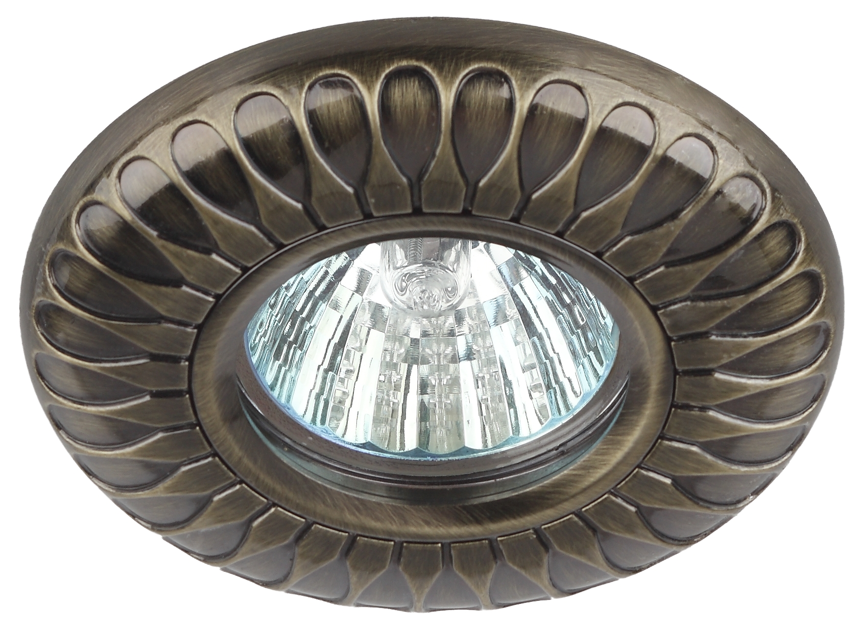 Светильник литой MR16,12V/220V, 50W бронза (100/2100)