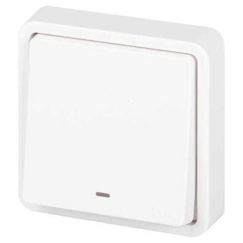 Переключатель Эксперт 11-1527-01 с подсветкой IP55 10АХ-250В СУ бел. Эра Б0063253