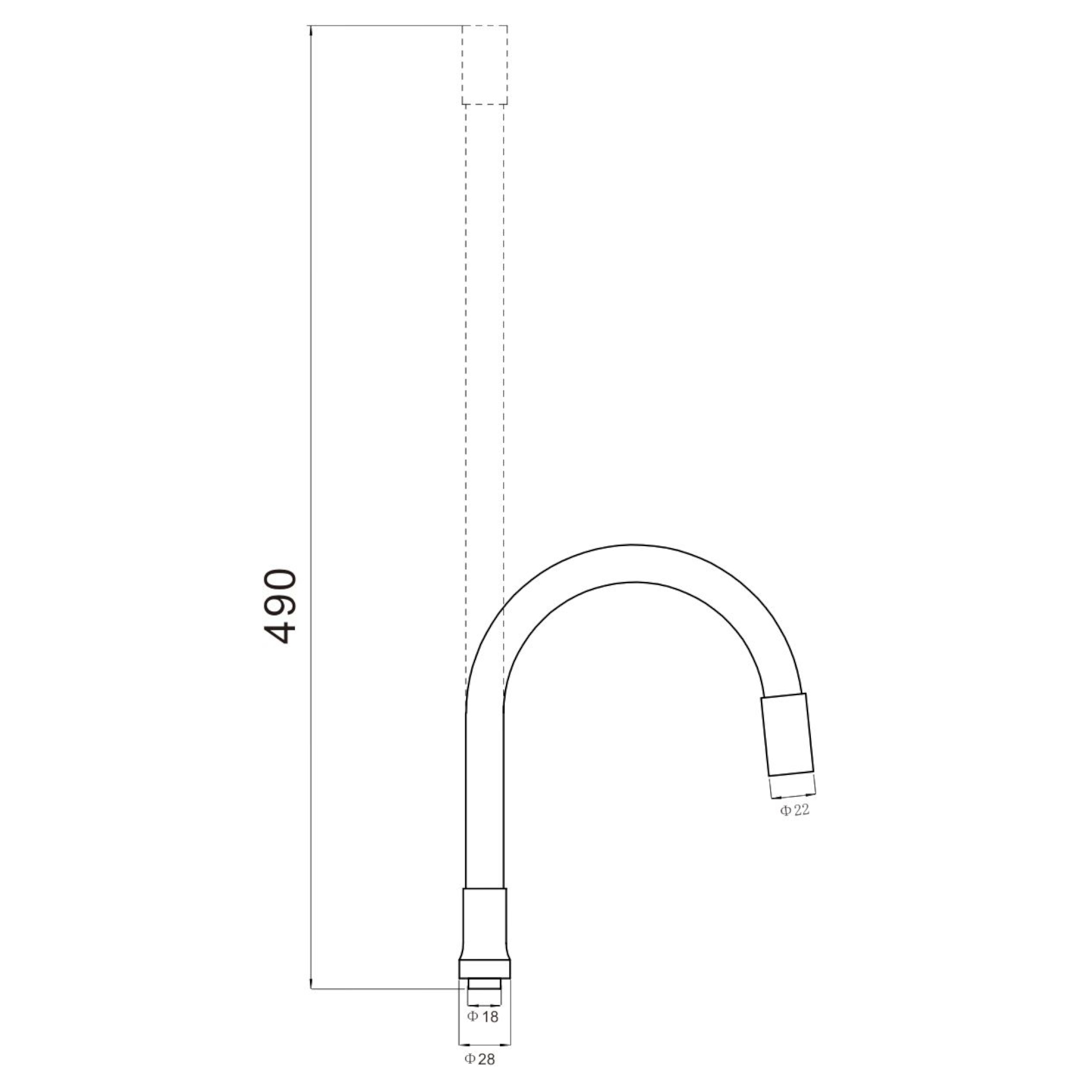 Гибкий излив для кухонного смесителя Savol S-CG06L, коричневый