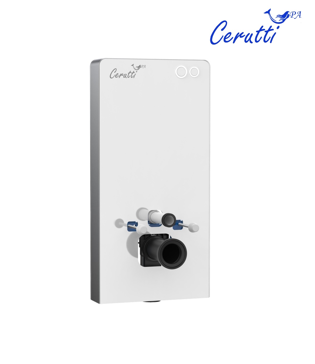 Модуль - инсталляция G111W из белого стекла Ceruttispa, приставная, для подвесных унитазов