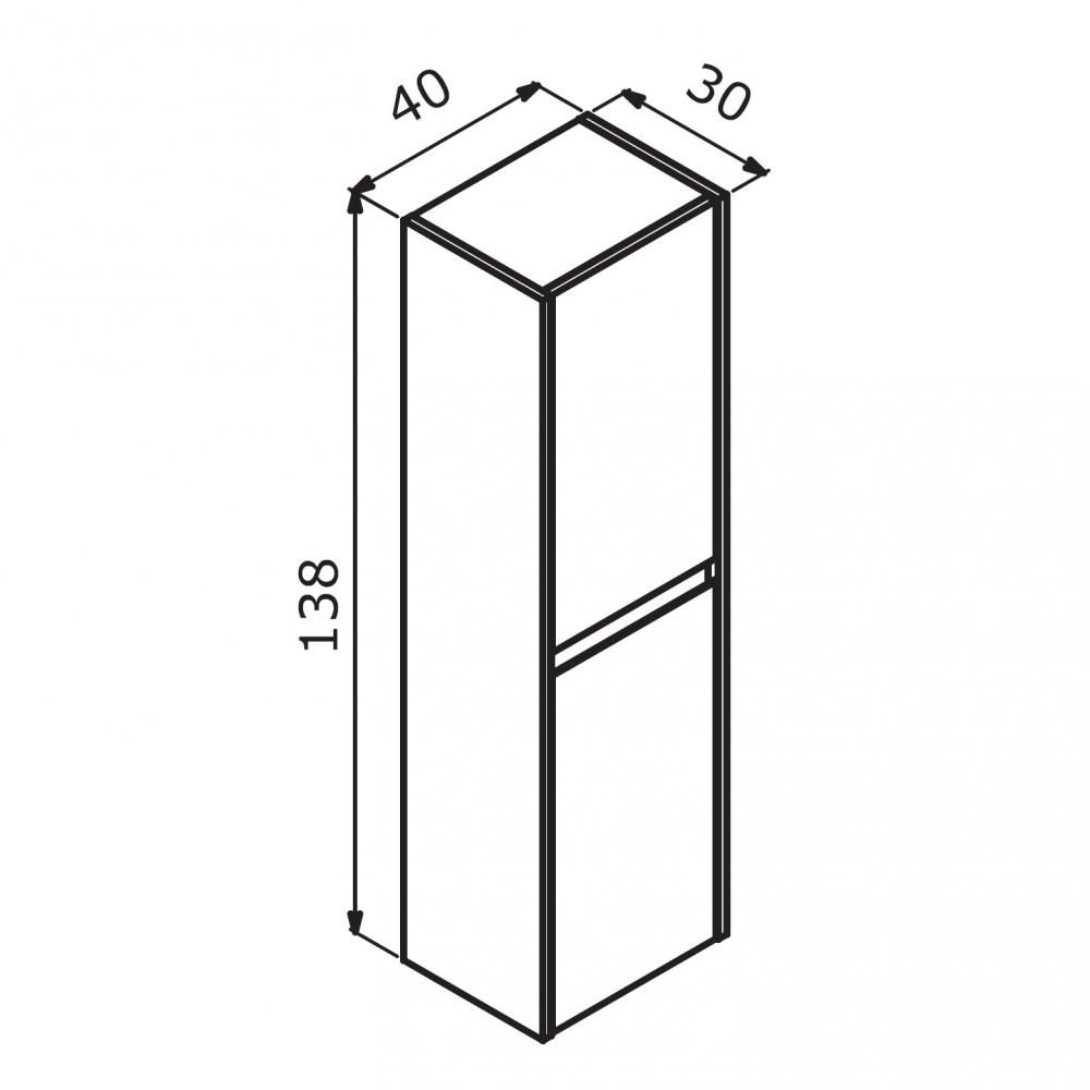 Пенал ORKA Lisbon 40 серый матовый, универсальный