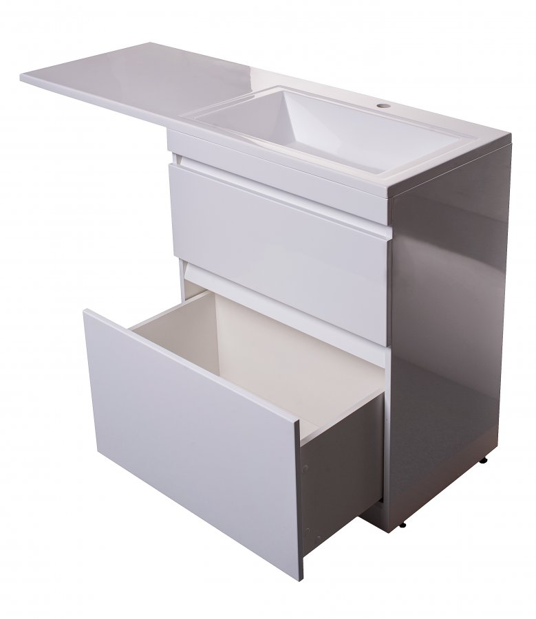 Тумба напольная "Даллас 130", Люкс белая, PLUS