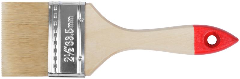 Кисть флейцевая "Оптима" 2.5дюйм (63мм) натур. свет. щетина деревянная ручка КУРС 00816