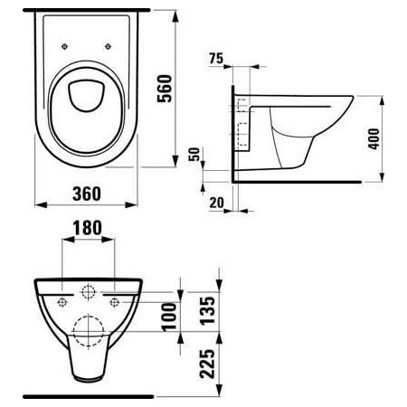 Унитаз LAUFEN PRO подвесной 8.2095.0.000.000.1