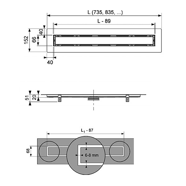 Душевой лоток TECE drain line 651200 120 см