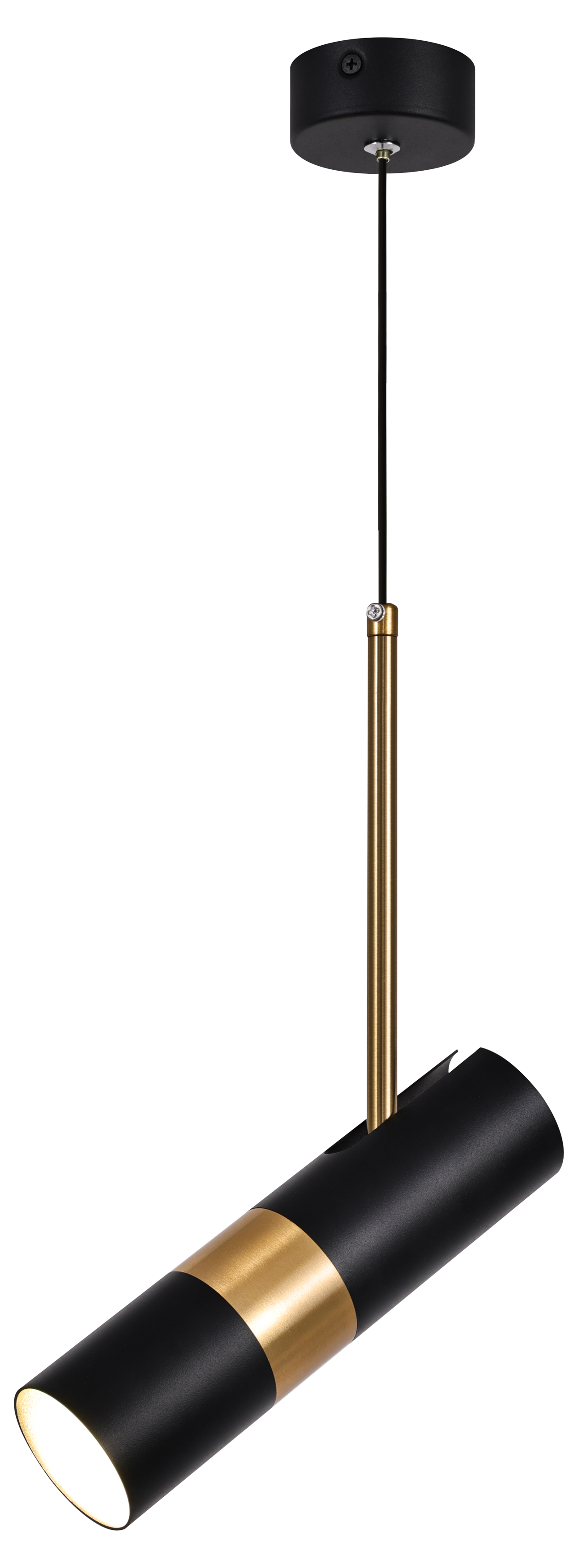 Светильник подвесной потолочный PL33 BK/GD MR16 GU10 цилиндр черный, золото