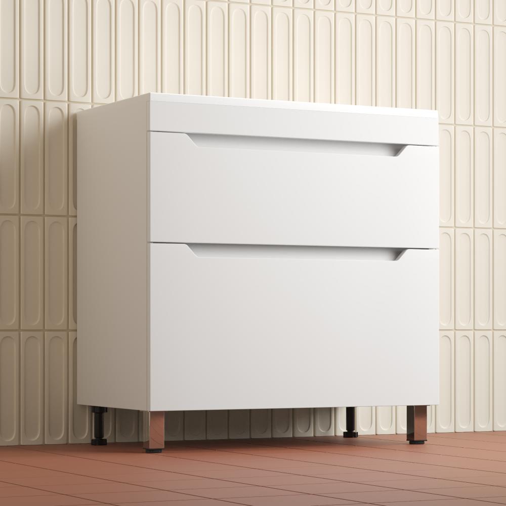 Тумба напольная "Остин" под раковину Фортуна 100 2 ящ белый эмаль PLUS