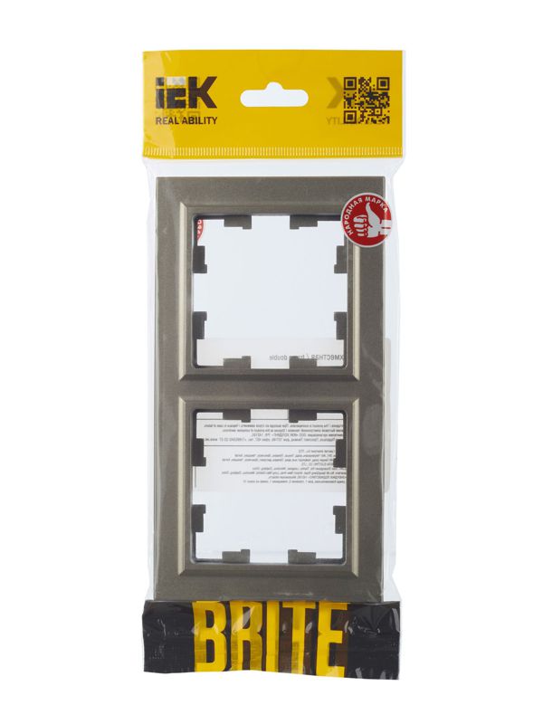 Рамка 2-м BRITE РУ-2-БрШ шампань IEK BR-M22-K37