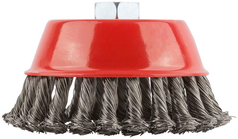 Корщетка чашечная гайка М14 стальная витая проволока 125мм КУРС 39044