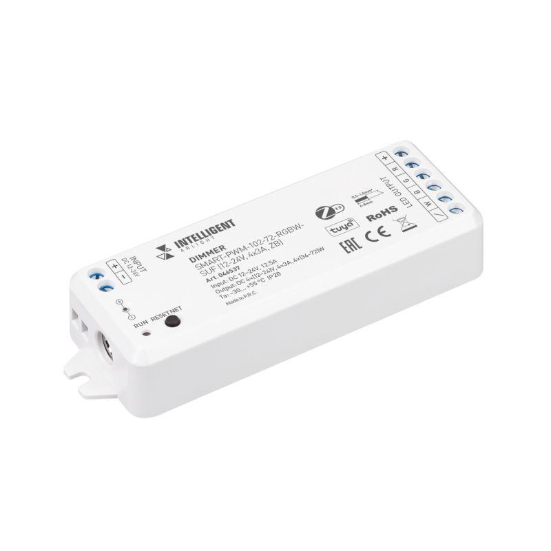 Диммер SMART-PWM-102-72-RGBW-SUF 12-24В 4х3А ZB пластик INTELLIGENT ARLIGHT 046537
