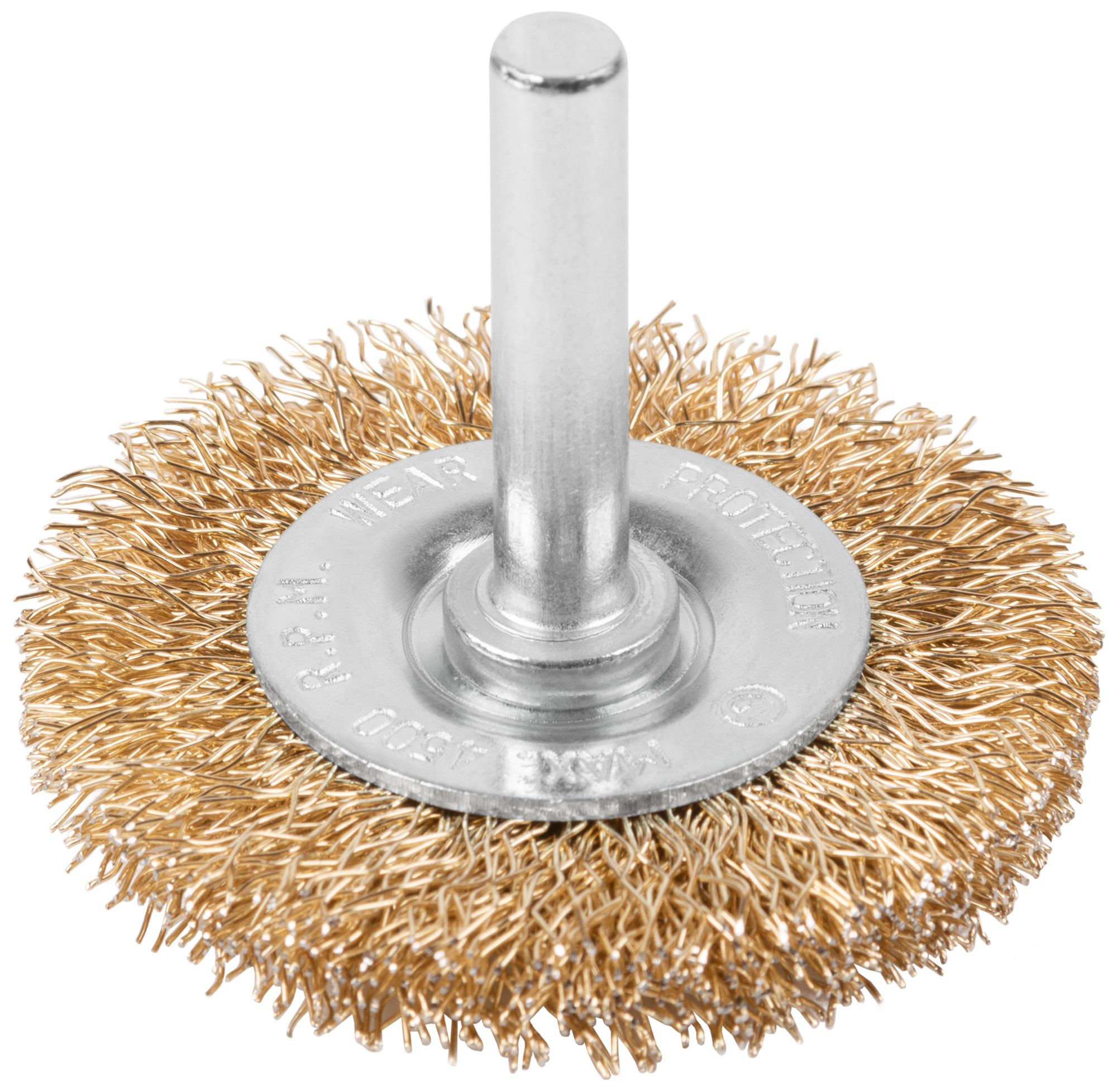 Щетка для дрели, тип "Плоская", латун. витая проволока 0,3 мм, 50 мм, блистер, CUTOP Profi