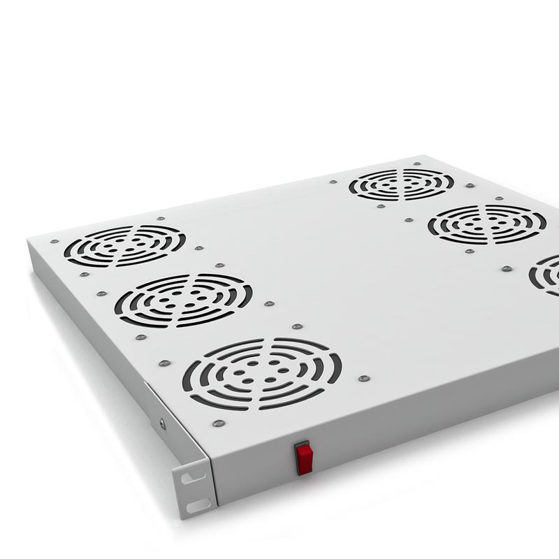 Модуль вентиляторный 19дюйм 6 вентиляторов выключатель RAL 7035 сер. SYSMATRIX FU 0018.700