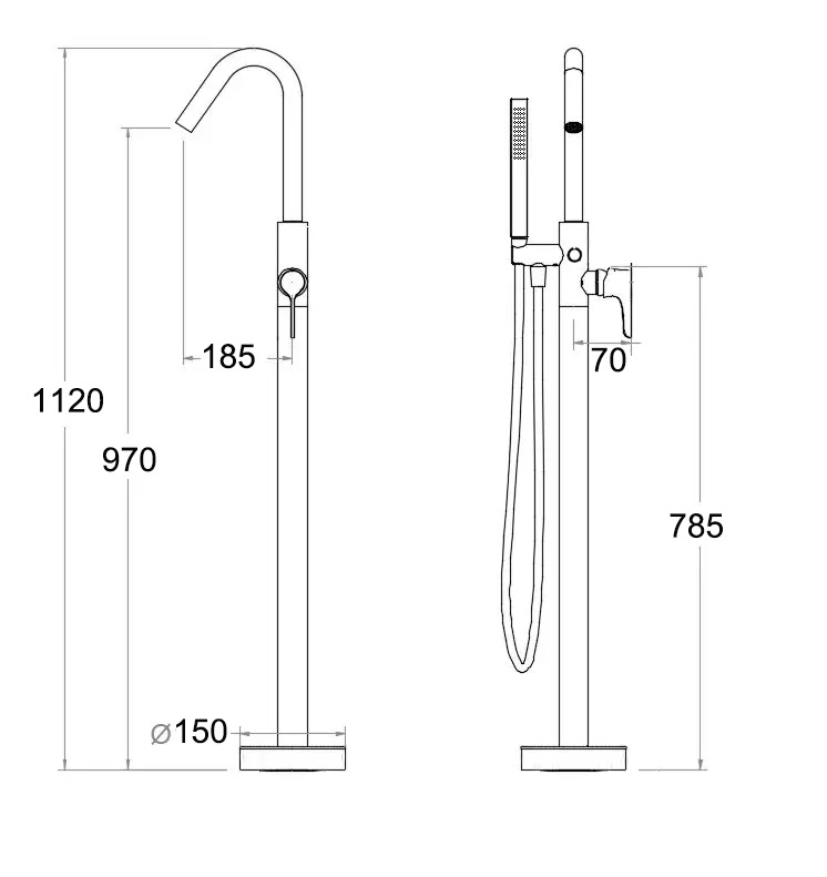 Смеситель SELLA B для отдельностоящей ванны, цвет черный, латунь BOCH MANN BM9635