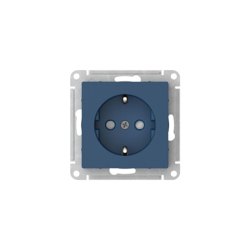 Розетка AtlasDesign 16А с заземл. защ. шторки быстрозажим. клем. механизм аквамарин SE ATN001145S