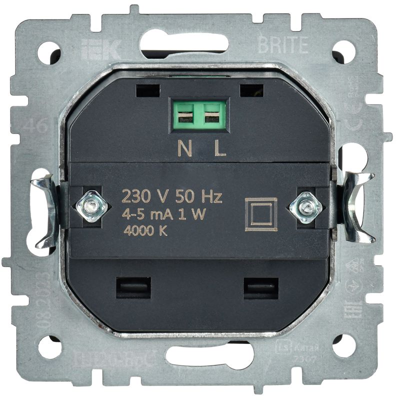 Подсветка светодиодная BRITE встраив. ПЛ20-БрС механизм сталь IEK BR-FL20-K46
