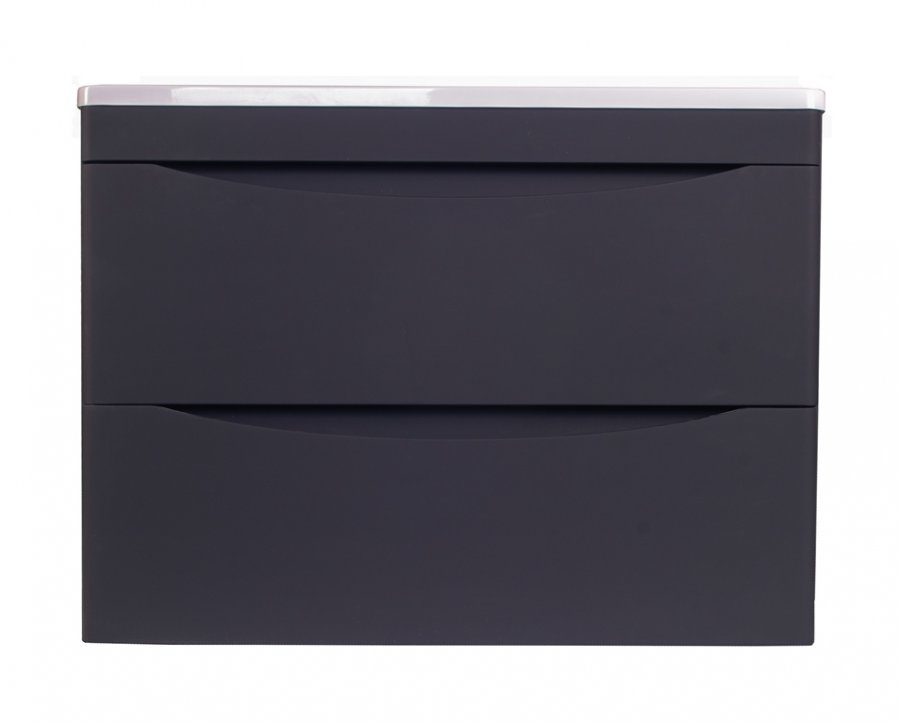 Тумба подвесная "Бергамо мини 70" (2 ящ.) Люкс антискрейтч черный, PLUS