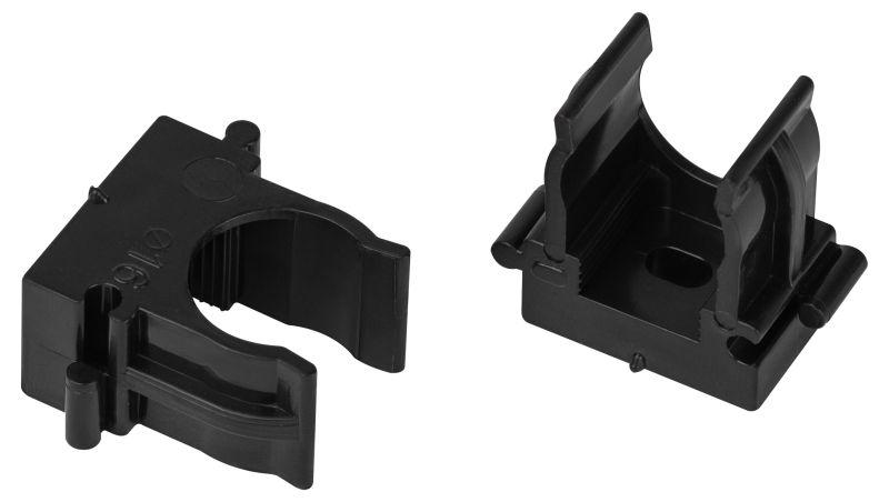 Держатель для труб (клипса) d16мм для прямого монтажа CLIP-16-B-MP черн. (уп.100шт) Эра Б0062029