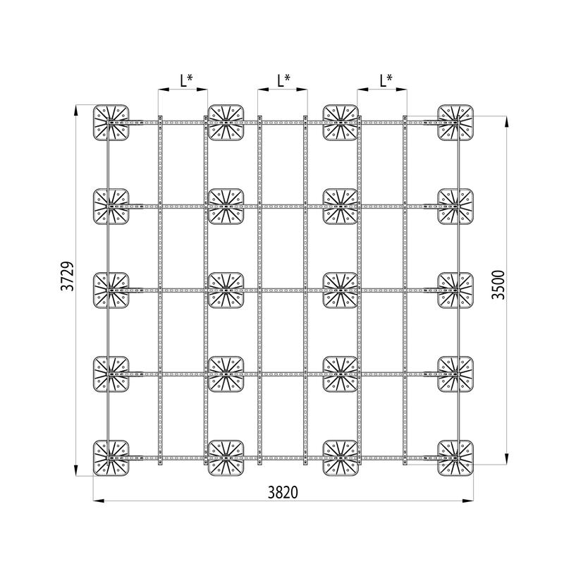 Конструкция опорная для установки оборудования TECHNORAPTOR FOOT 3500х3500 HD КМ TR0266