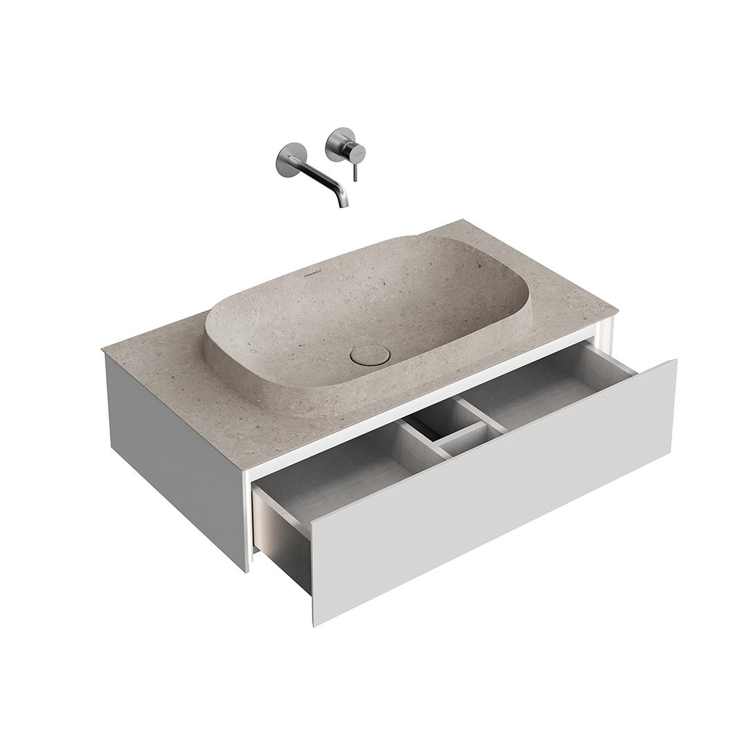 Тумба MAGICA подвесная 90, 1 ящик, утренний серый матовый