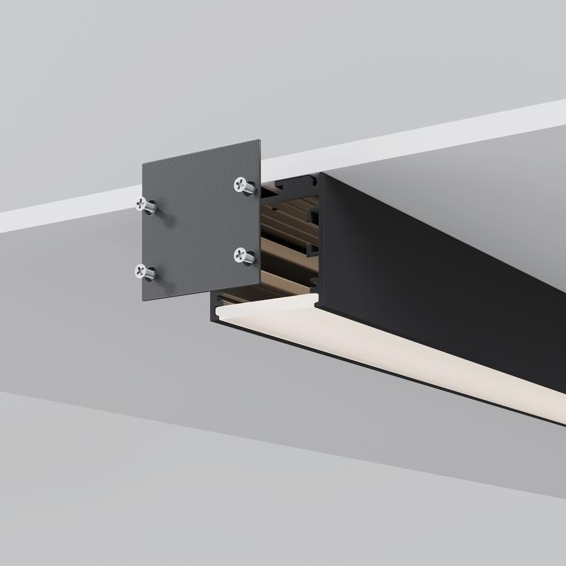 Профиль радиусный линейный 35х35 2 черн. (уп.5м) Maytoni ALM-3535R-B-D-2.5M