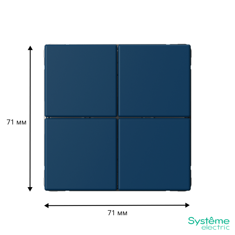 Выключатель сценарный 4-кл. ArtGallery (сх. 1) аквамарин SE GAL001174