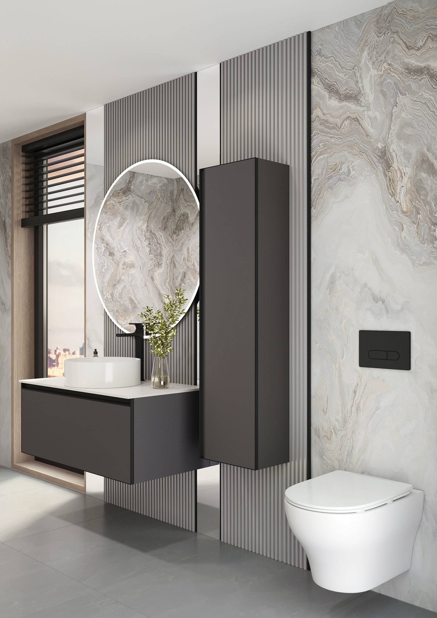 Биде подвесное FIORE Черный матовый