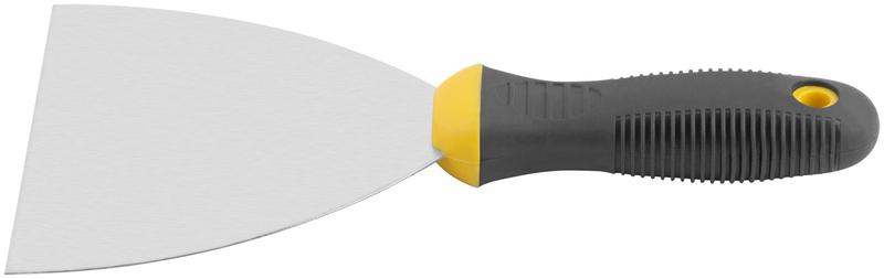 Шпатель нерж.сталь прорезин.ручка 5дюйм (125мм) черн.-желт. FIT 06687