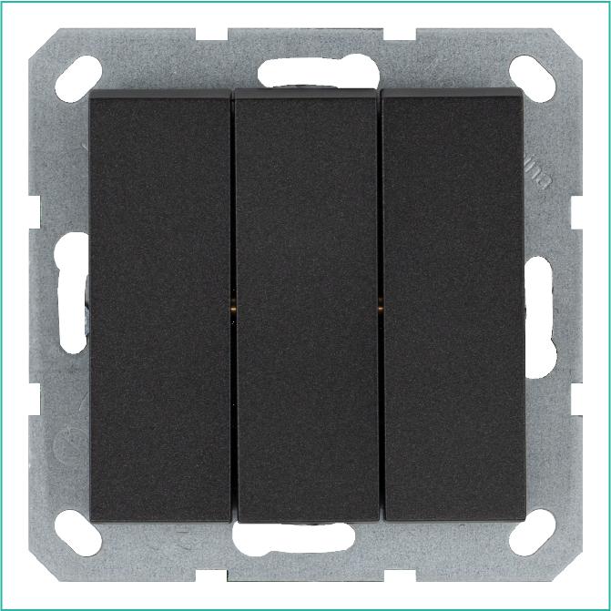 Выключатель 3-кл. 10А IP20 механизм антрацит Jasmart G3031B