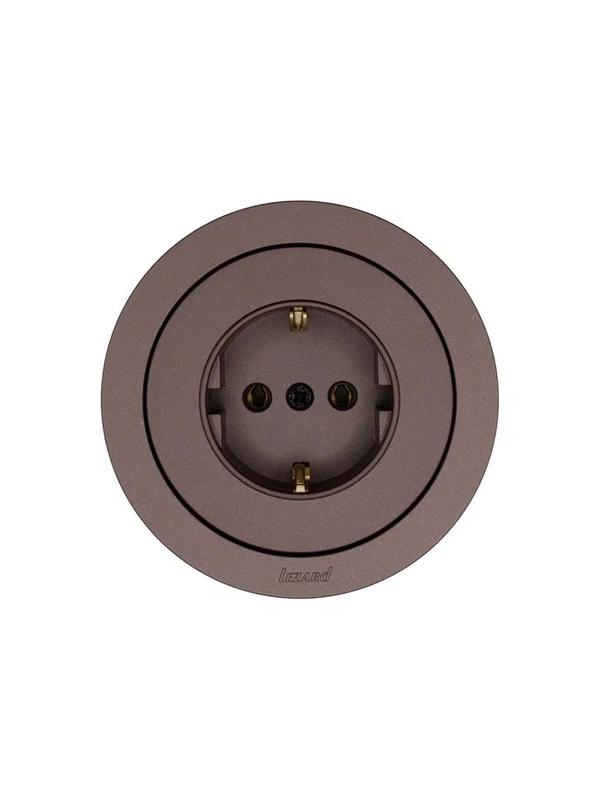 Розетка 1-м OSEN IP20 16А с заземл. ПБТ механизм шоколад LEZARD 743-7388-122B